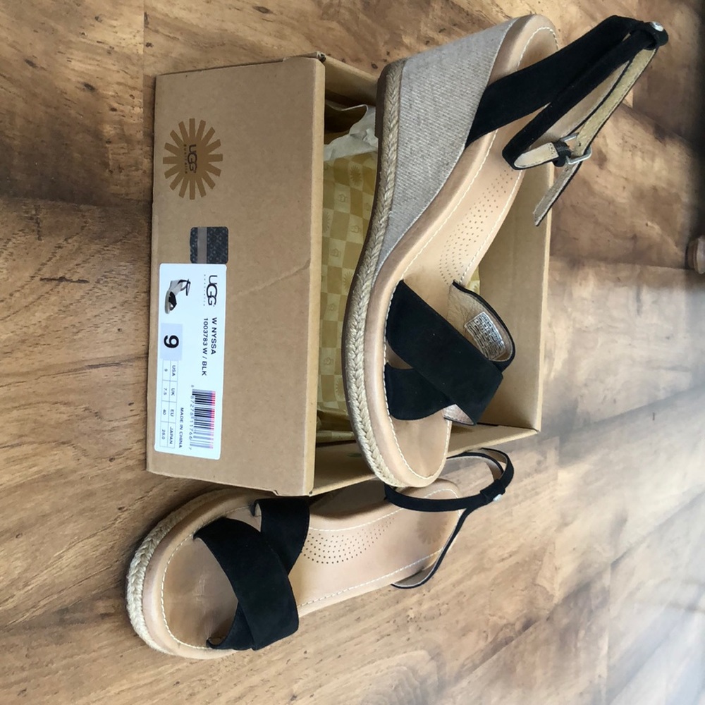 Ugg sandals black suede